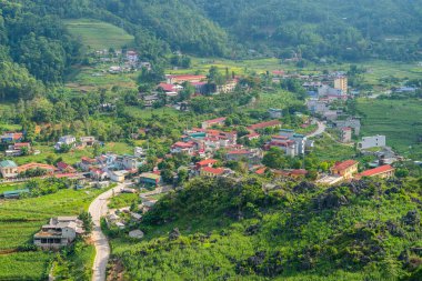 Kuzey Vietnam 'ın panoramik görüntüsü