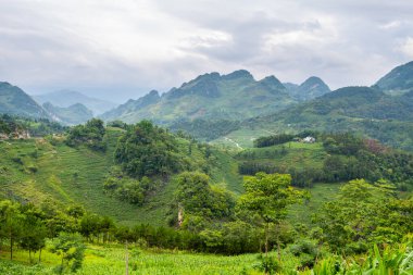 Kuzey Vietnam 'ın panoramik görüntüsü