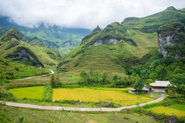 Kuzey Vietnam 'ın panoramik görüntüsü