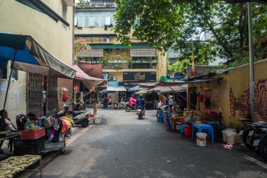 hanoi, vietnam. 4 Haziran 2023: Hanoi eski mahallesinde yerel işletme