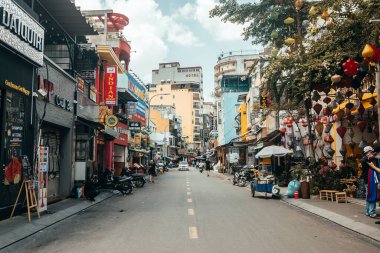 Saygon, Vietnam 'da. 20 Haziran 2023: Vietnam Saigon şehir merkezi manzarası
