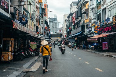 Saygon, Vietnam 'da. 20 Haziran 2023: Vietnam Saigon şehir merkezi manzarası