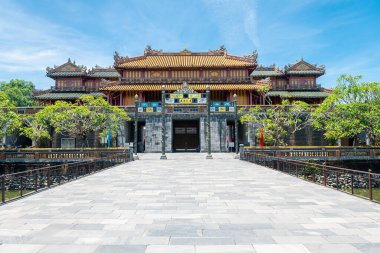 views of forbidden citadel in hue city, vietnam clipart