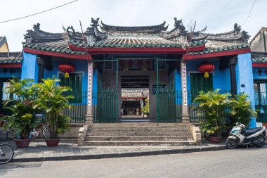 Hey, Vietnam 'da. 16 Haziran 2023: Eski bir kasaba, Vietnam 'ın sokak manzarası