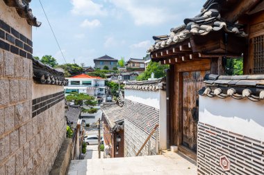 Güney Kore, Seul 'deki geleneksel Hanok köyü. 