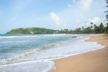Mirissa plajının panoramik manzarası, Sri Lanka