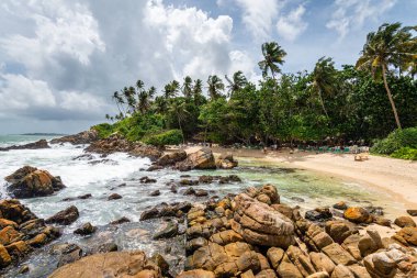 Mirissa plajının panoramik manzarası, Sri Lanka