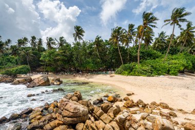 Mirissa plajının panoramik manzarası, Sri Lanka