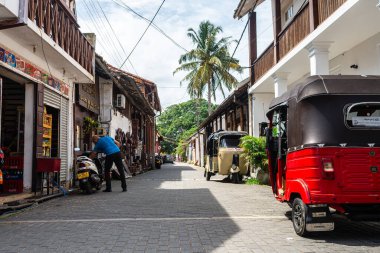 galle, sri lanka. 26 Ağustos, 2023: Galle Fort, Sri Lanka sokak manzarası