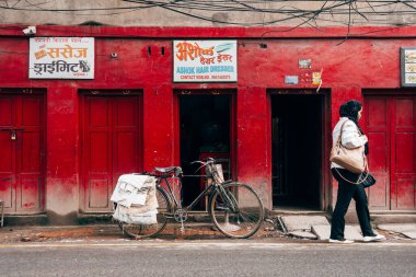 kathmandu, nepal. 25 Ağustos, 2023: Kathmandu 'nun eski şehir manzarası