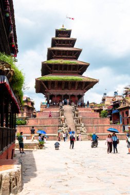 kathmandu, nepal. 25 Ağustos 2023: Bhaktapur, Kathmandu 'daki Durbar Meydanı