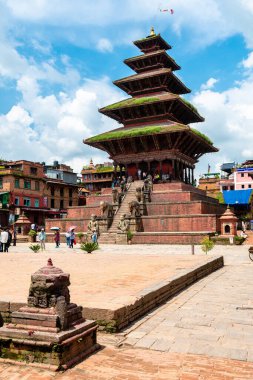 kathmandu, nepal. 25 Ağustos 2023: Bhaktapur, Kathmandu 'daki Durbar Meydanı