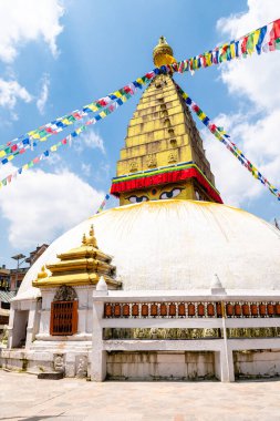kathmandu, nepal. 25 Ağustos, 2023: Nepal stili stupa, Kathmandu, Nepal