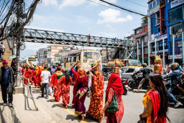 kathmandu, nepal. 25 Ağustos, 2023: Nepal stili stupa, Kathmandu, Nepal