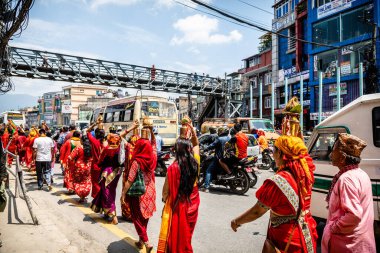 kathmandu, nepal. 25 Ağustos, 2023: Nepal stili stupa, Kathmandu, Nepal