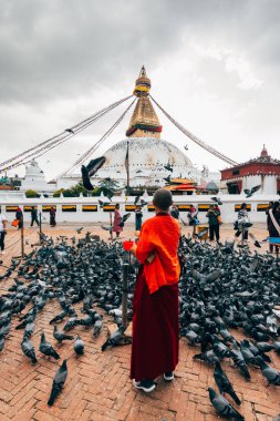 kathmandu, nepal. 25 Ağustos, 2023: Kathmandu 'nun eski şehir manzarası