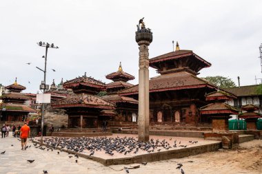 kathmandu, nepal. 25 Ağustos, 2023: Kathmandu 'nun eski şehir manzarası