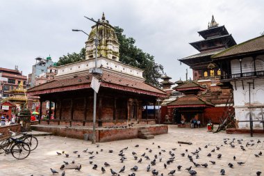 kathmandu, nepal. 25 Ağustos, 2023: Kathmandu 'nun eski şehir manzarası