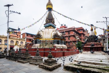 kathmandu, nepal. 25 Ağustos, 2023: Nepal stili stupa, Kathmandu, Nepal
