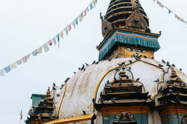kathmandu, nepal. 25 Ağustos, 2023: Nepal stili stupa, Kathmandu, Nepal