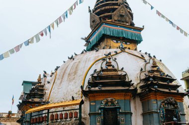 kathmandu, nepal. 25 Ağustos, 2023: Nepal stili stupa, Kathmandu, Nepal