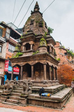 kathmandu, nepal. 25 Ağustos, 2023: Kathmandu eski kasabasının sokak manzarası, Nepal