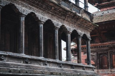 kathmandu, nepal. 25 Ağustos, 2023: Kathmandu eski kasabasının sokak manzarası, Nepal