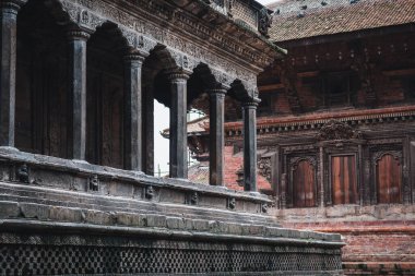 kathmandu, nepal. 25 Ağustos, 2023: Kathmandu eski kasabasının sokak manzarası, Nepal