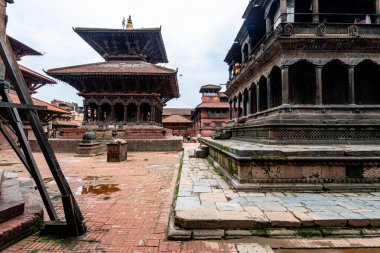 kathmandu, nepal. 25 Ağustos, 2023: Kathmandu eski kasabasının sokak manzarası, Nepal