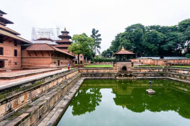 kathmandu, nepal. 25 Ağustos, 2023: Kathmandu eski kasabasının sokak manzarası, Nepal