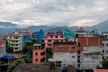 kathmandu, nepal. 25 Ağustos, 2023: Kathmandu eski kasabasının sokak manzarası, Nepal