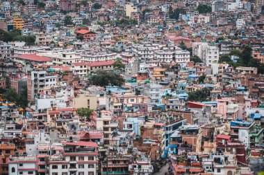 kathmandu, nepal. 25 Ağustos, 2023: Kathmandu eski kasabasının sokak manzarası, Nepal