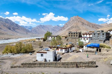 Hindistan, Spiti Vadisi 'ndeki Kee Manastırı manzarası
