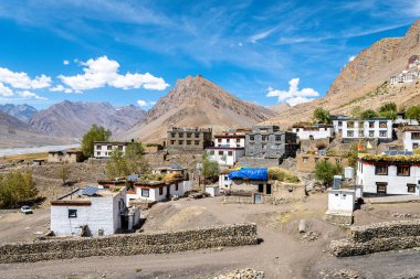 Hindistan, Spiti Vadisi 'ndeki Kee Manastırı manzarası