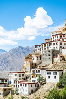 Hindistan, Spiti Vadisi 'ndeki Kee Manastırı manzarası