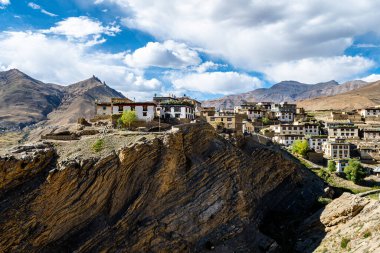 Hindistan, Spiti Vadisi 'ndeki Kee Manastırı manzarası