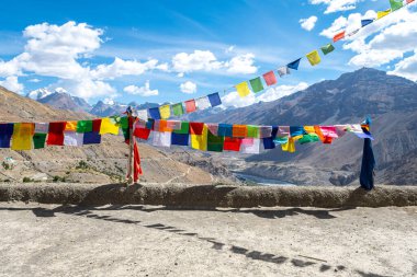 Hindistan, Spiti Vadisi 'ndeki kaza kasabasının manzarası