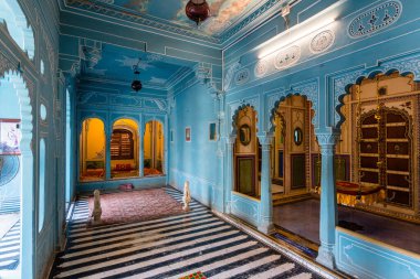 Udaipur, Hindistan. 15 Ekim 2023: Udaipur şehir sarayı, Hindistan