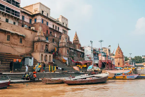 Varanasi Inde Septembre 2023 Vue Sur Rive Rivière Varanasi Les Photos De Stock Libres De Droits