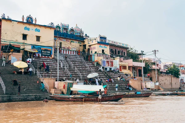 Varanasi Inde Septembre 2023 Vue Sur Rive Rivière Varanasi Les Photo De Stock
