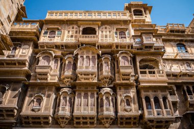 jaisalmer, india. 18th october, 2023: street view of jaisalmer golden city, india clipart