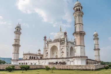 Bibi ka maqbara 'nın manzarası, tac mahal' e çok benzeyen bir saray Aurangabad, Hindistan