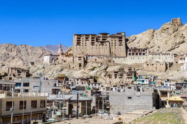 Hindistan 'daki Leh Ladakh Sarayı manzarası