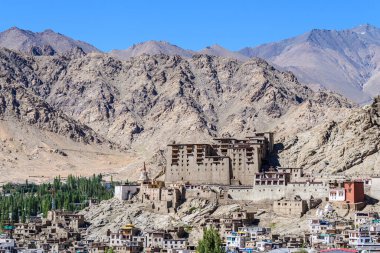 Hindistan 'daki Leh Ladakh Sarayı manzarası