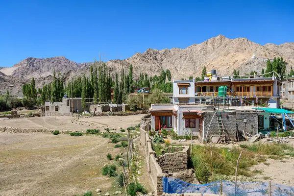 Leh Ladakh şehrinin manzarası, Hindistan