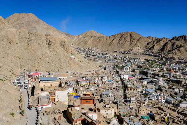 вид на город Лех Ладак, Индия