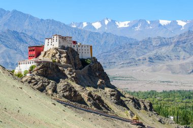 Leh, Hindistan 'daki Thikse Gompa Manastırı manzarası