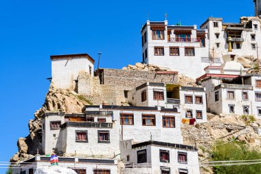 Leh, Hindistan 'daki Thikse Gompa Manastırı manzarası