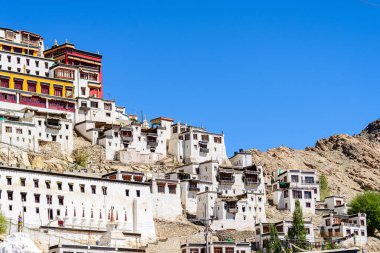Leh, Hindistan 'daki Thikse Gompa Manastırı manzarası