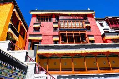 Leh, Hindistan 'daki Thikse Gompa Manastırı manzarası